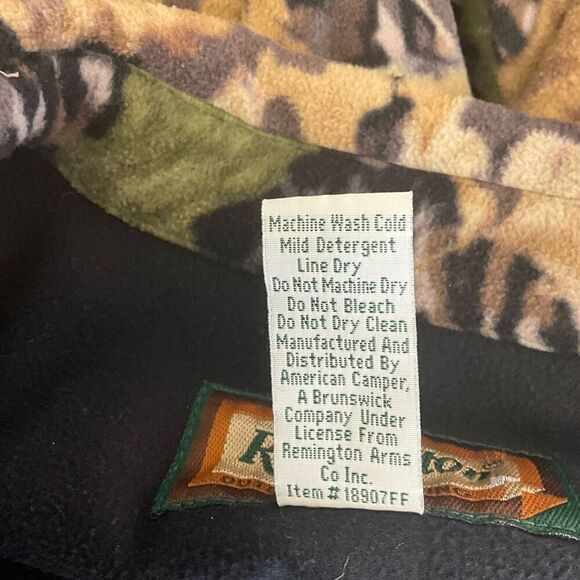 Remington Mens Large Fleece Lined Hunting Jacket Green Mossy Oak Print Pockets - Picture 14 of 15